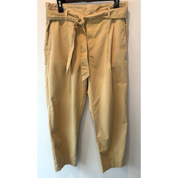 Lauren Ralph Lauren Pants - Lauren Ralph Lauren Womens Tan Khaki Paper Bag High Waist Belted Pants 8 Capsule